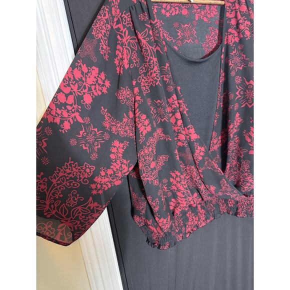 Studio 1940 Women's Red And Black Blouse vamp whimsigoth fairy plus 26 28 - Picture 2 of 9